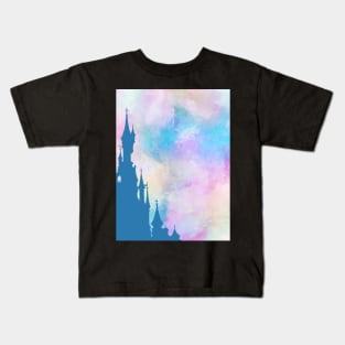 Paris Magic Castle Watercolor Kids T-Shirt